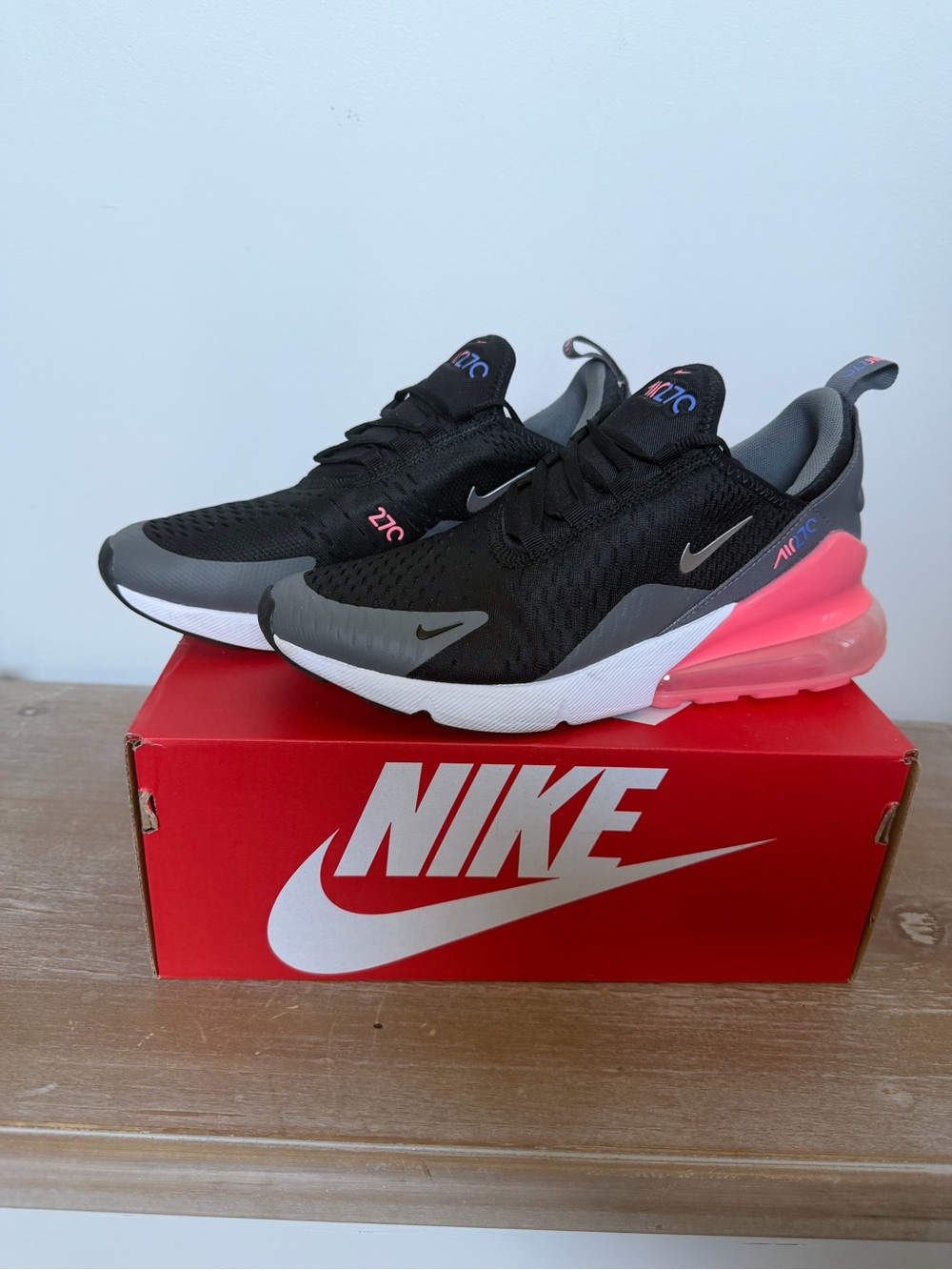 Nike Kids Air Max 270 Black with Pink Accent